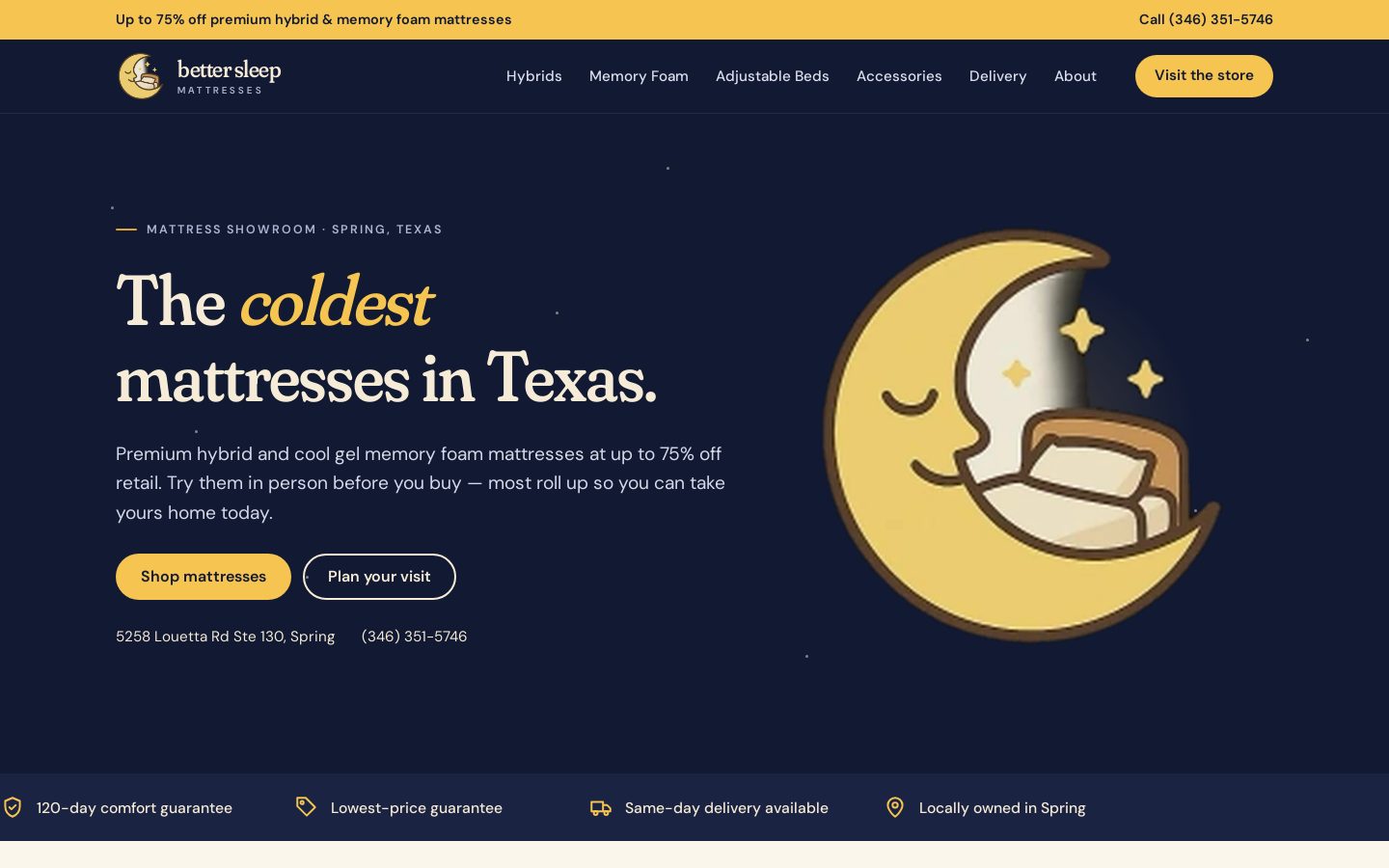 Screenshot of bettersleepmattresses.com