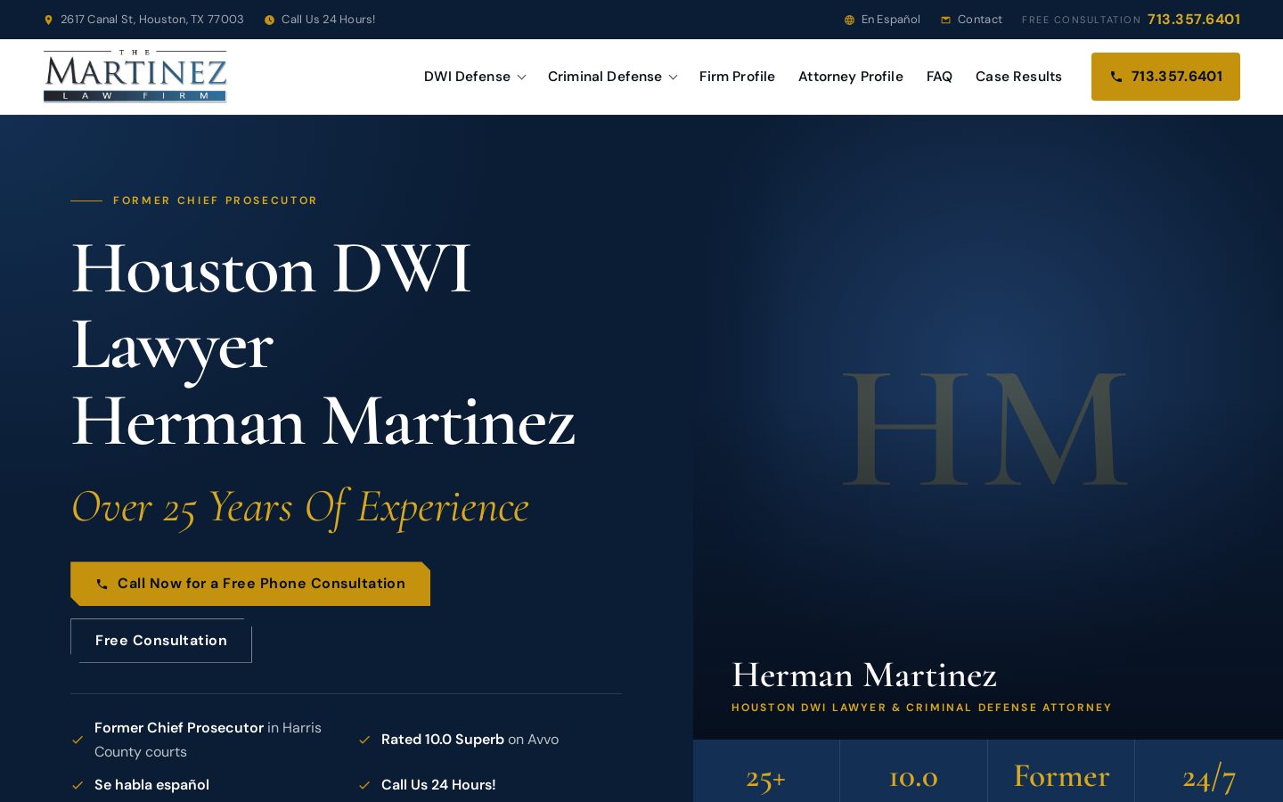 Screenshot of martinezlawhouston.com