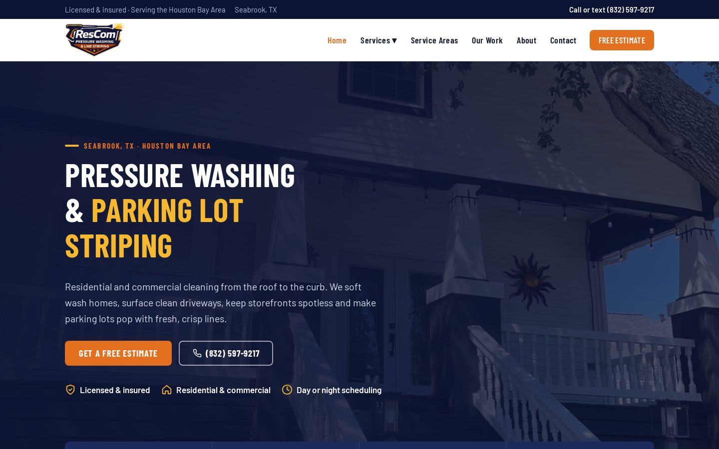 Screenshot of rescompressurewashing.com